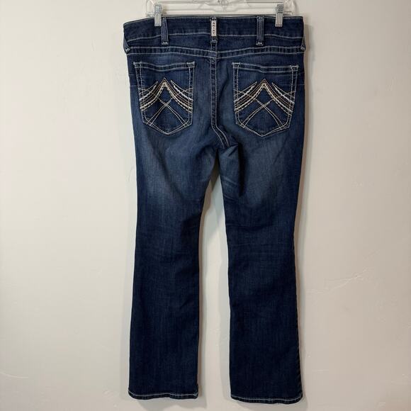 Ariat Women's REAL Low Rise Stretch Rosy Whipstitch Boot Cut Jean Lakeshore 33R - Picture 3 of 9
